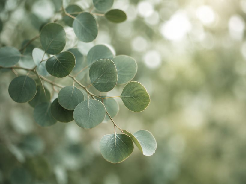 Eucalyptus leaves in soft light